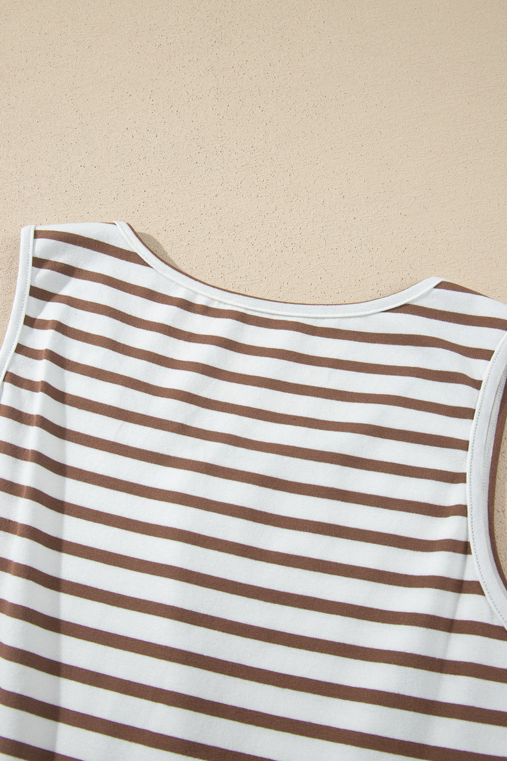 Chestnut Striped Sleeveless Maxi Dress