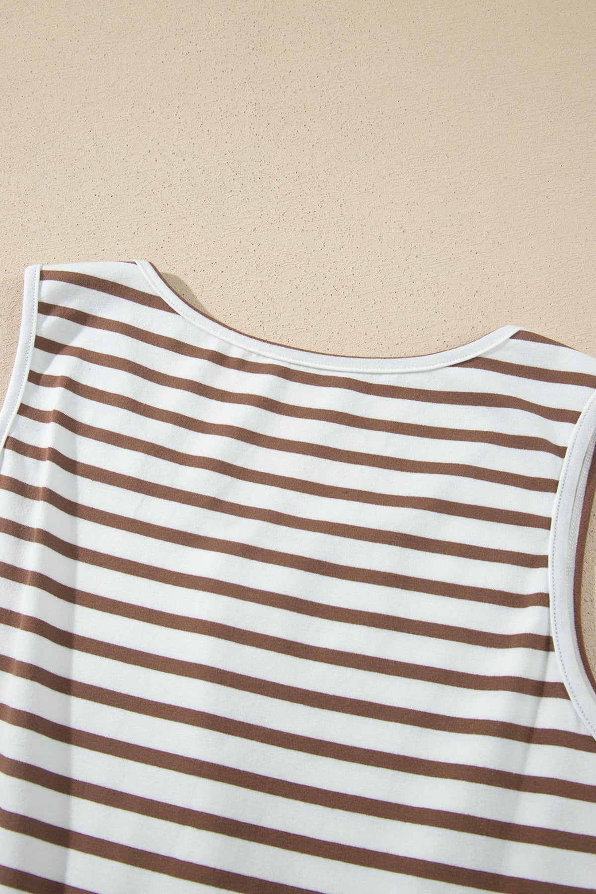 Chestnut Striped Sleeveless Maxi Dress