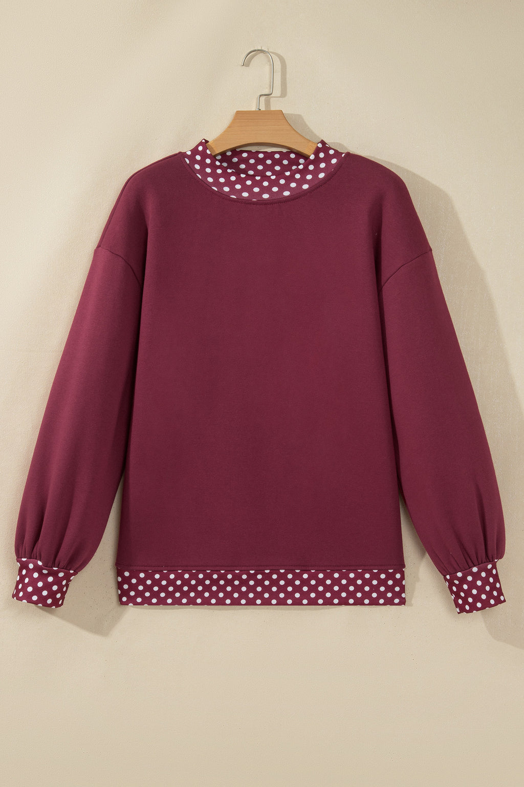 Orange Polka Dot Colorblock Oversized Sweatshirt
