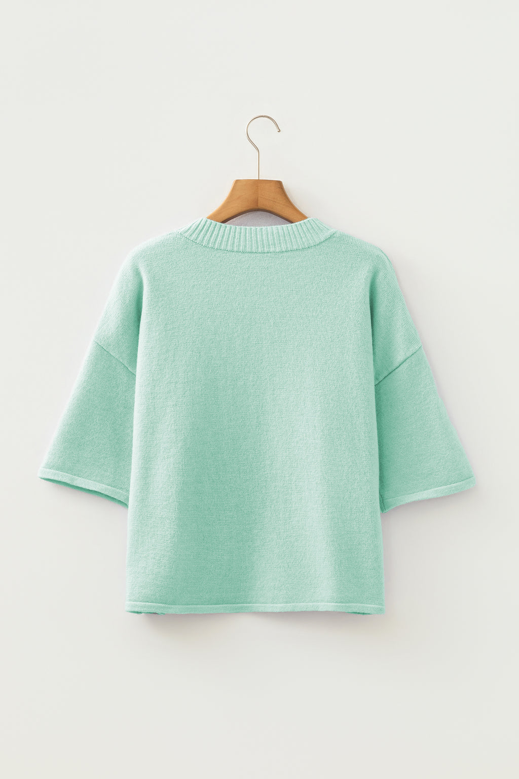 Lavender Boxy Three-Quarter Sleeve Cardigan