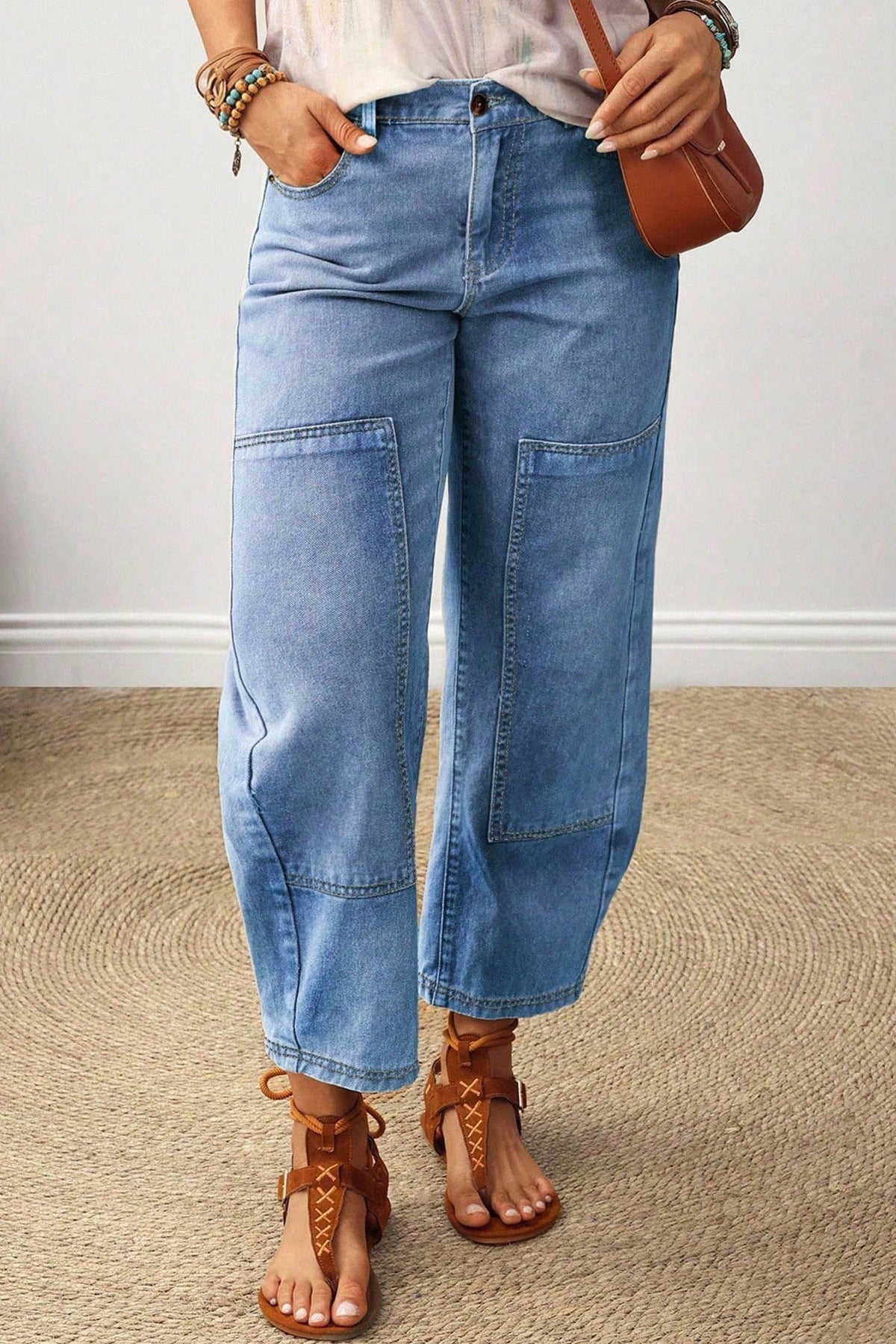Charcoal Gray Seamed Denim Jeans