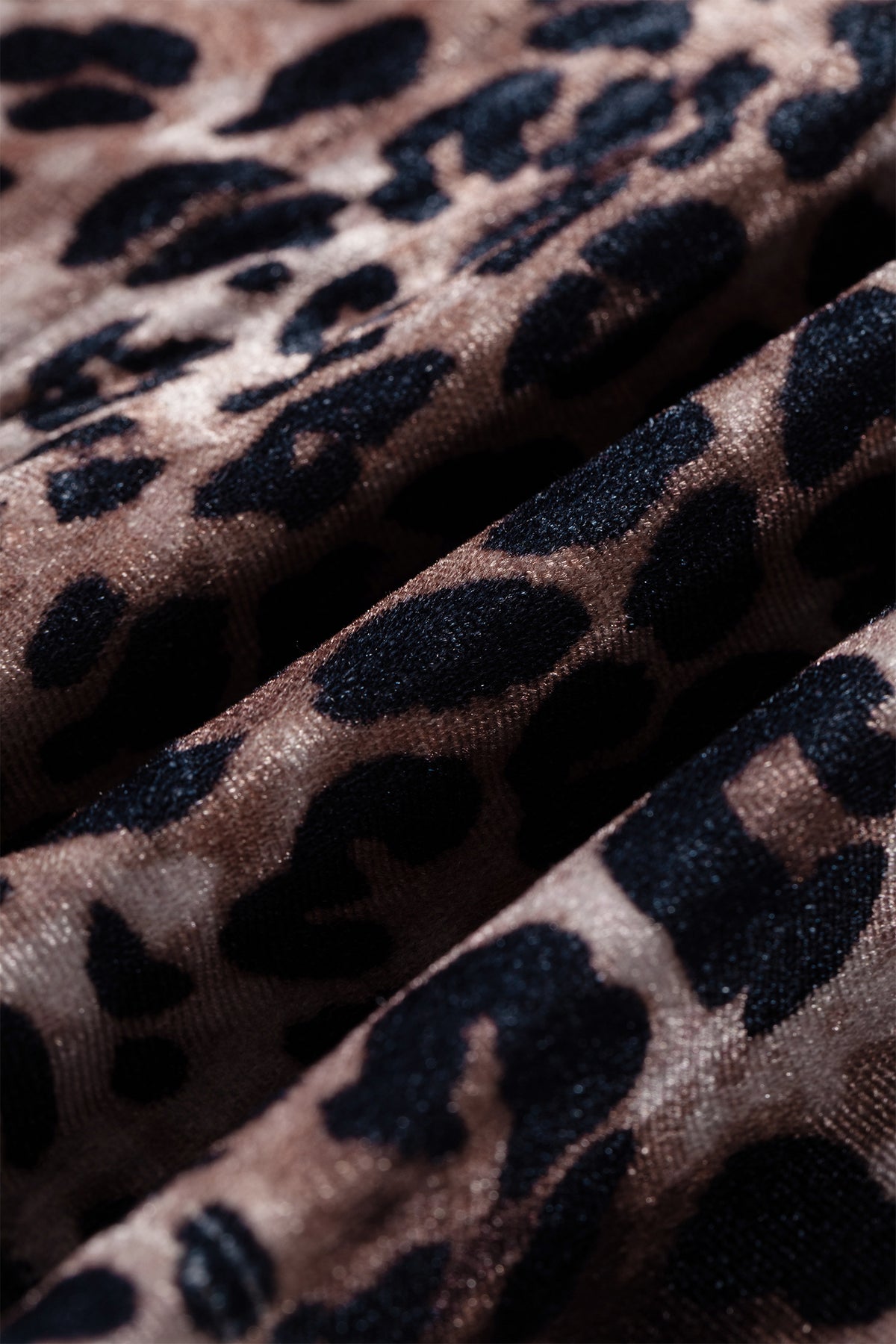 Brown Leopard-Print Short-Sleeve Shift Mini Dress