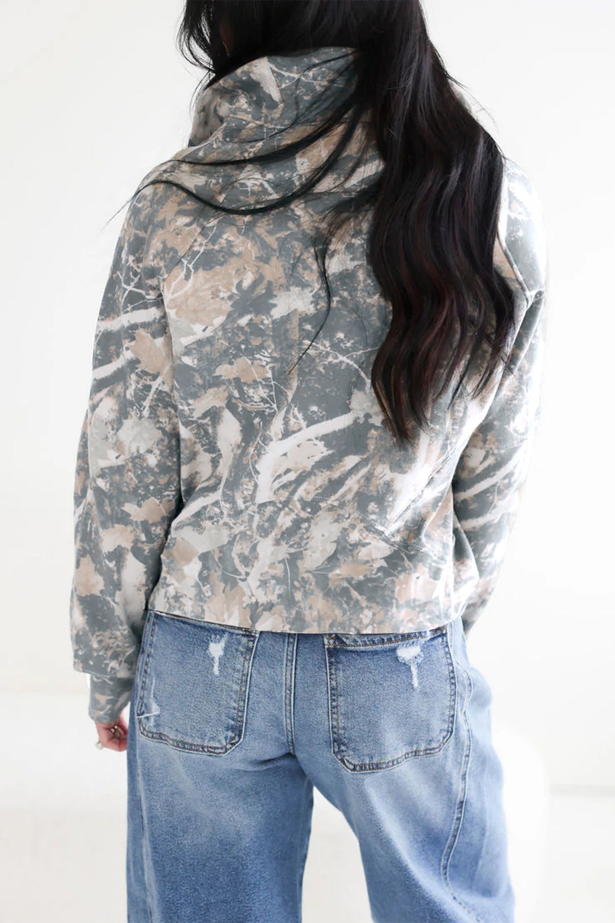 Multicolor Abstract Quarter-Zip Sweatshirt