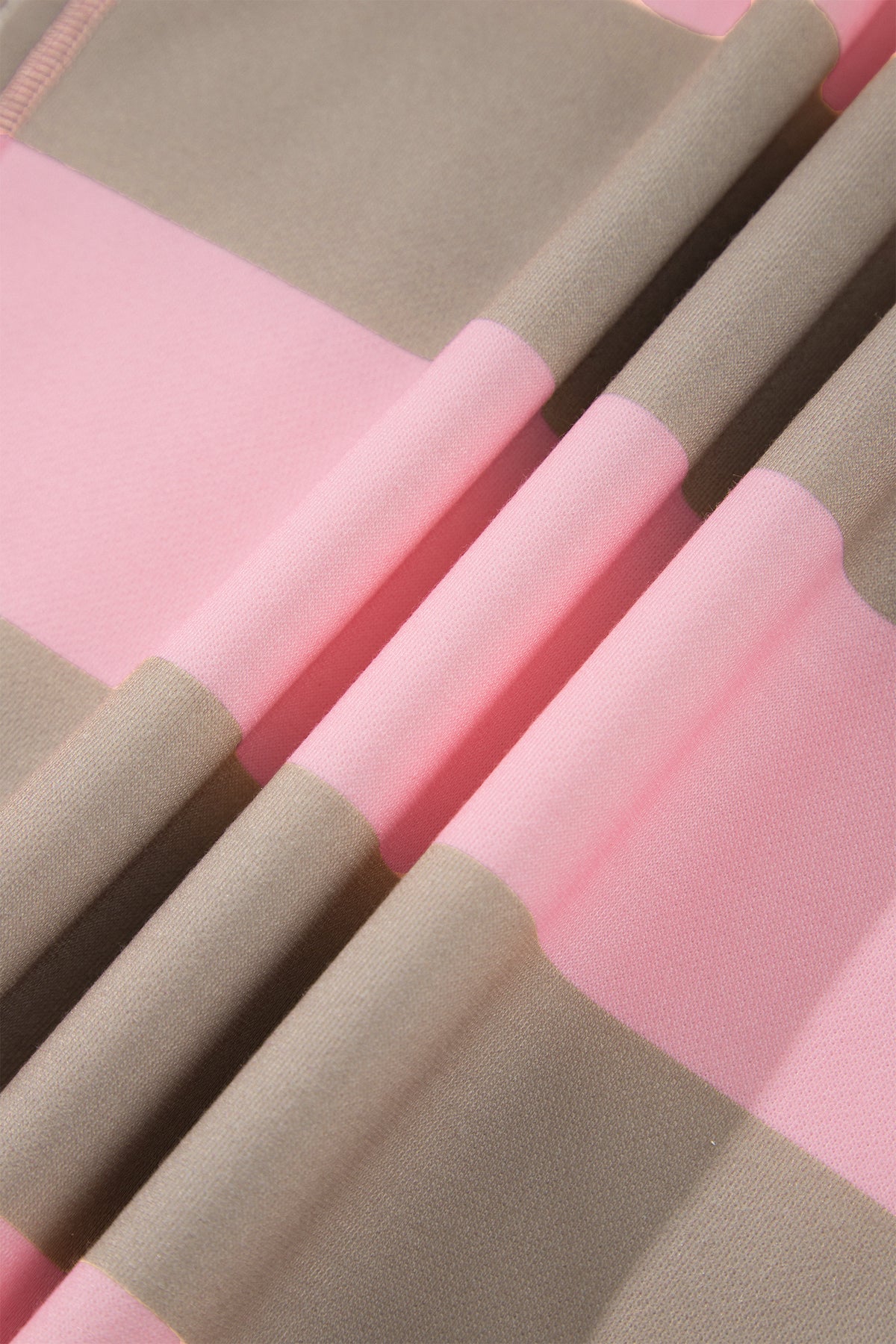 Pink Striped Colorblock Oversized Sweatshirt