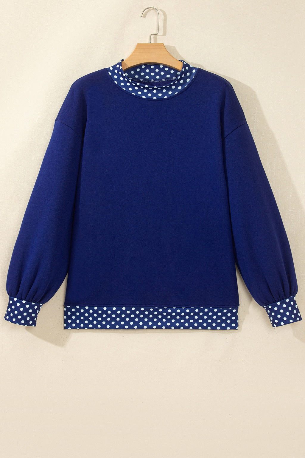 Orange Polka Dot Colorblock Oversized Sweatshirt