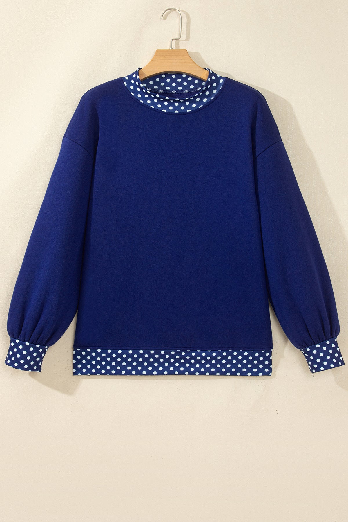 Orange Polka Dot Colorblock Oversized Sweatshirt