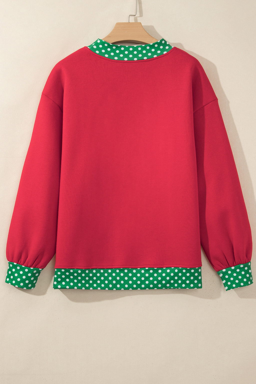 Orange Polka Dot Colorblock Oversized Sweatshirt