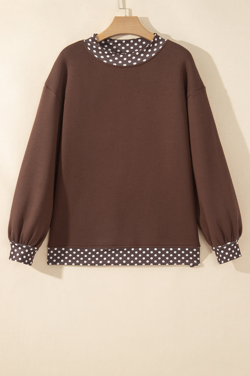 Orange Polka Dot Colorblock Oversized Sweatshirt