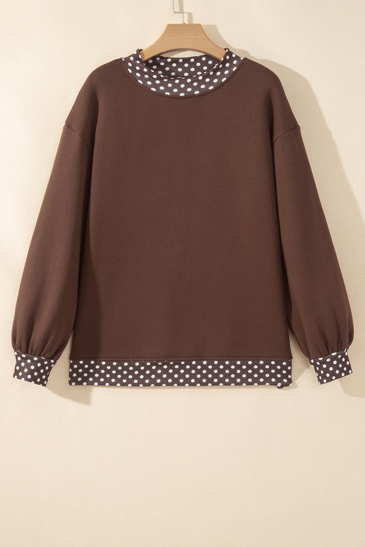 Orange Polka Dot Colorblock Oversized Sweatshirt
