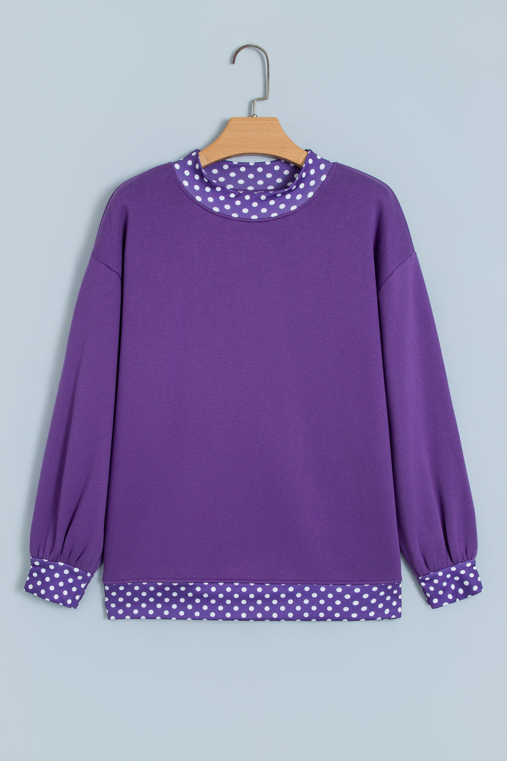 Orange Polka Dot Colorblock Oversized Sweatshirt