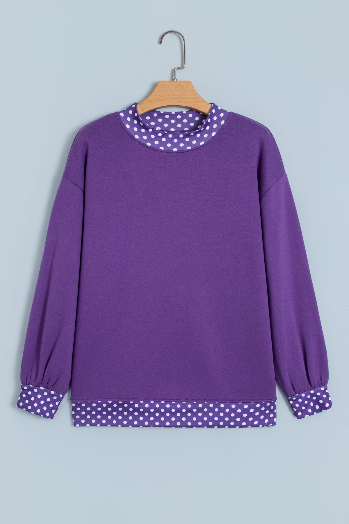 Orange Polka Dot Colorblock Oversized Sweatshirt