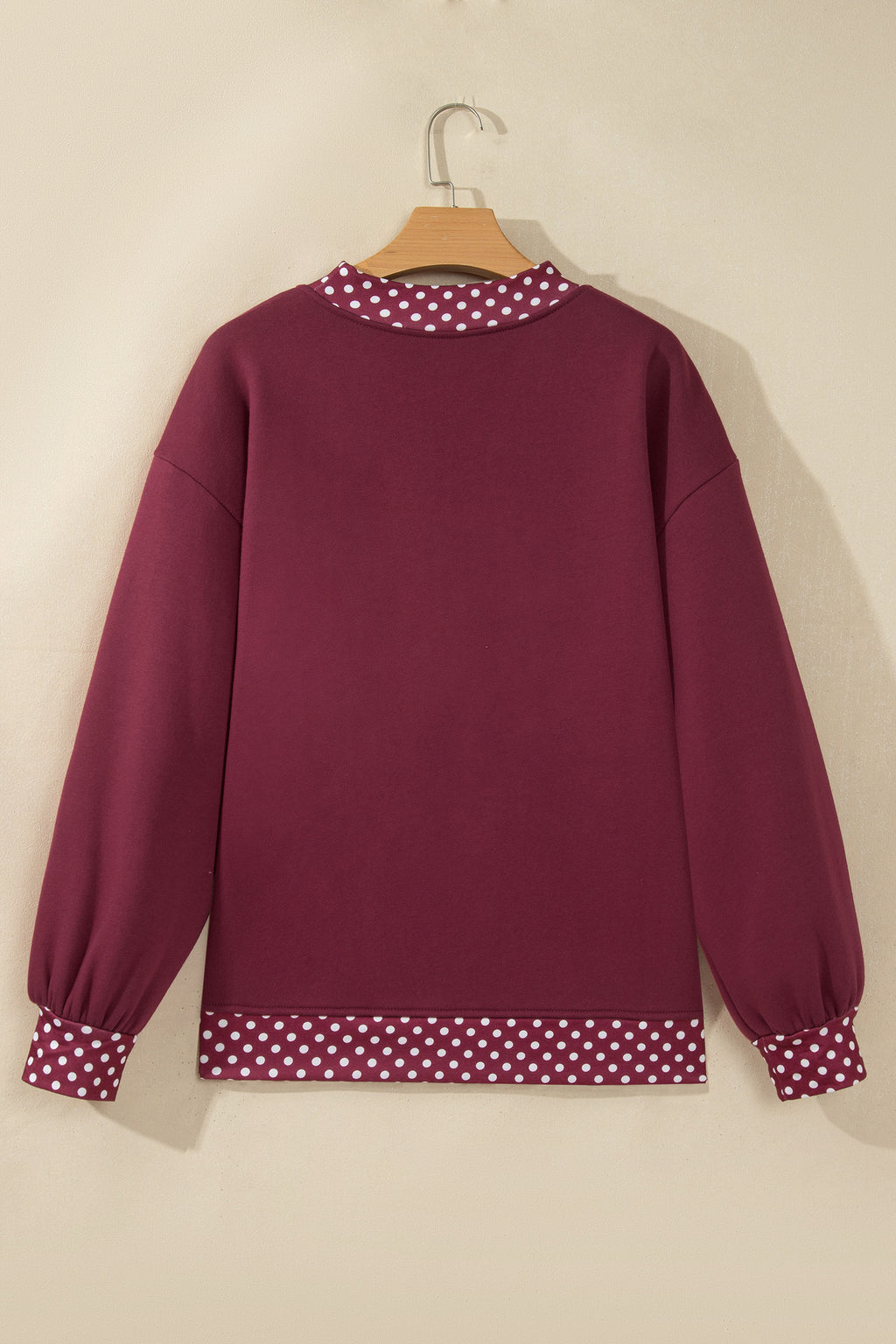 Orange Polka Dot Colorblock Oversized Sweatshirt