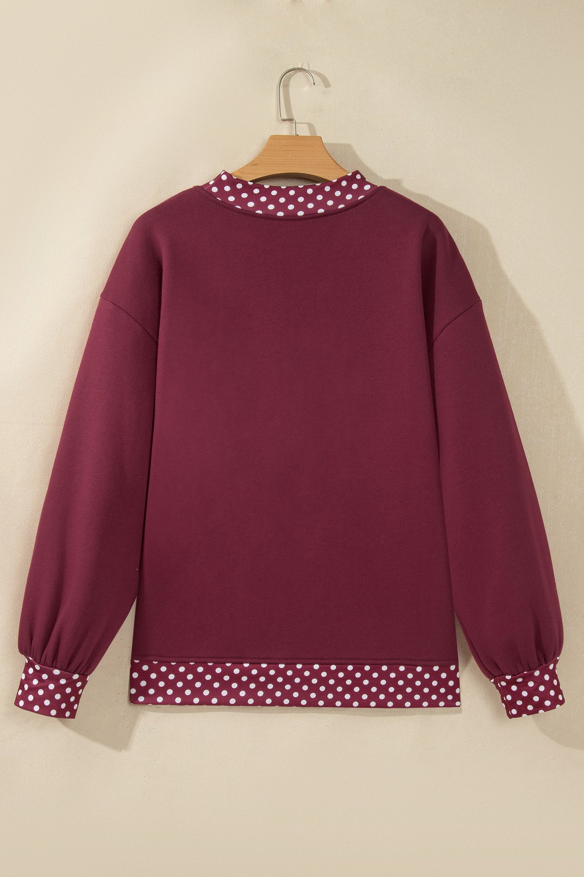 Orange Polka Dot Colorblock Oversized Sweatshirt