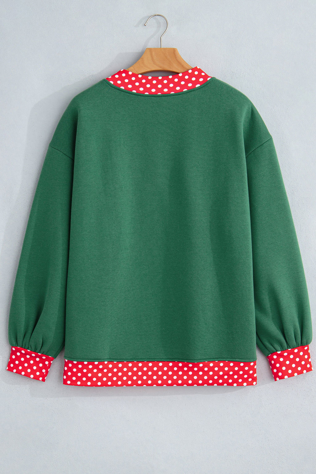 Orange Polka Dot Colorblock Oversized Sweatshirt