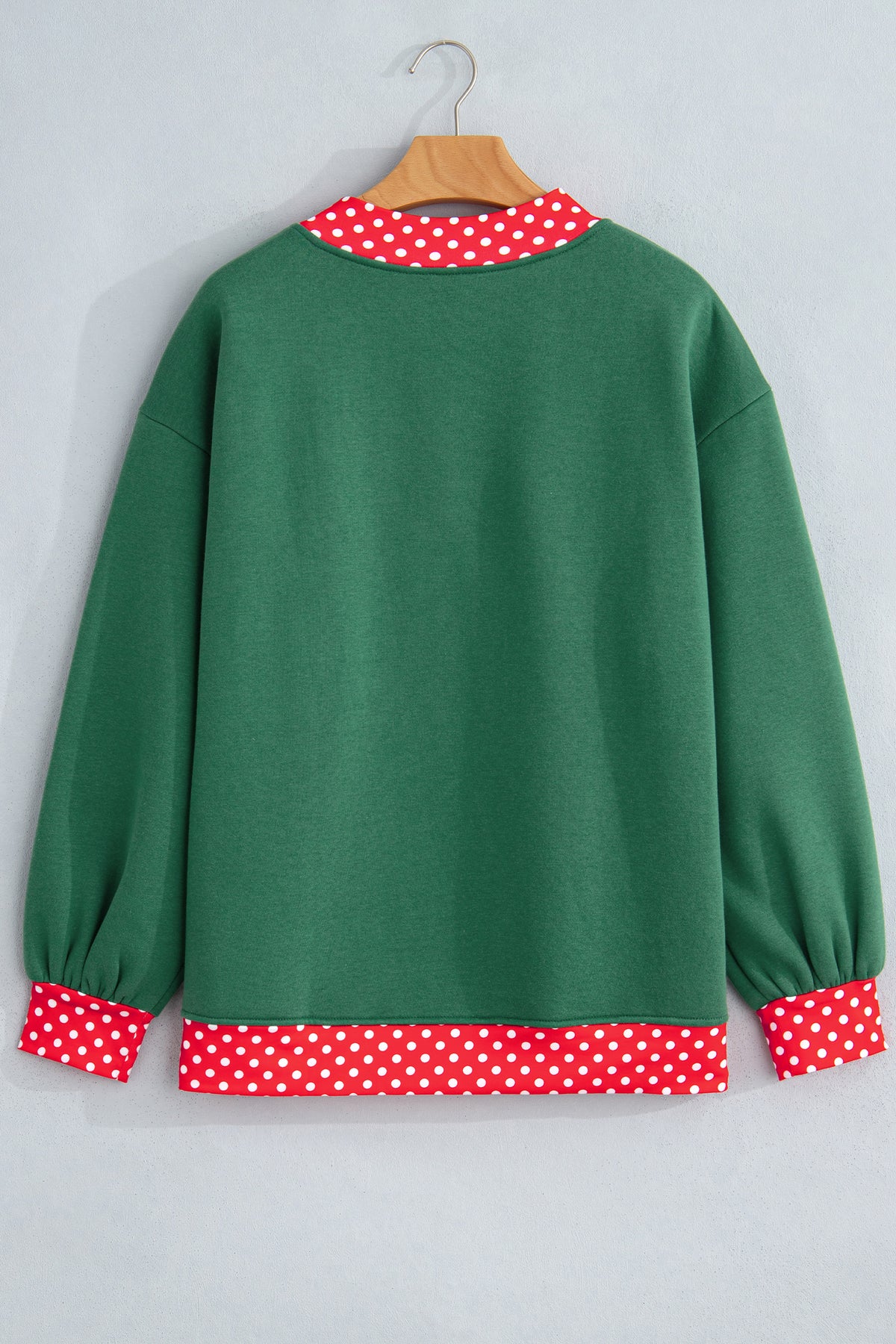 Orange Polka Dot Colorblock Oversized Sweatshirt