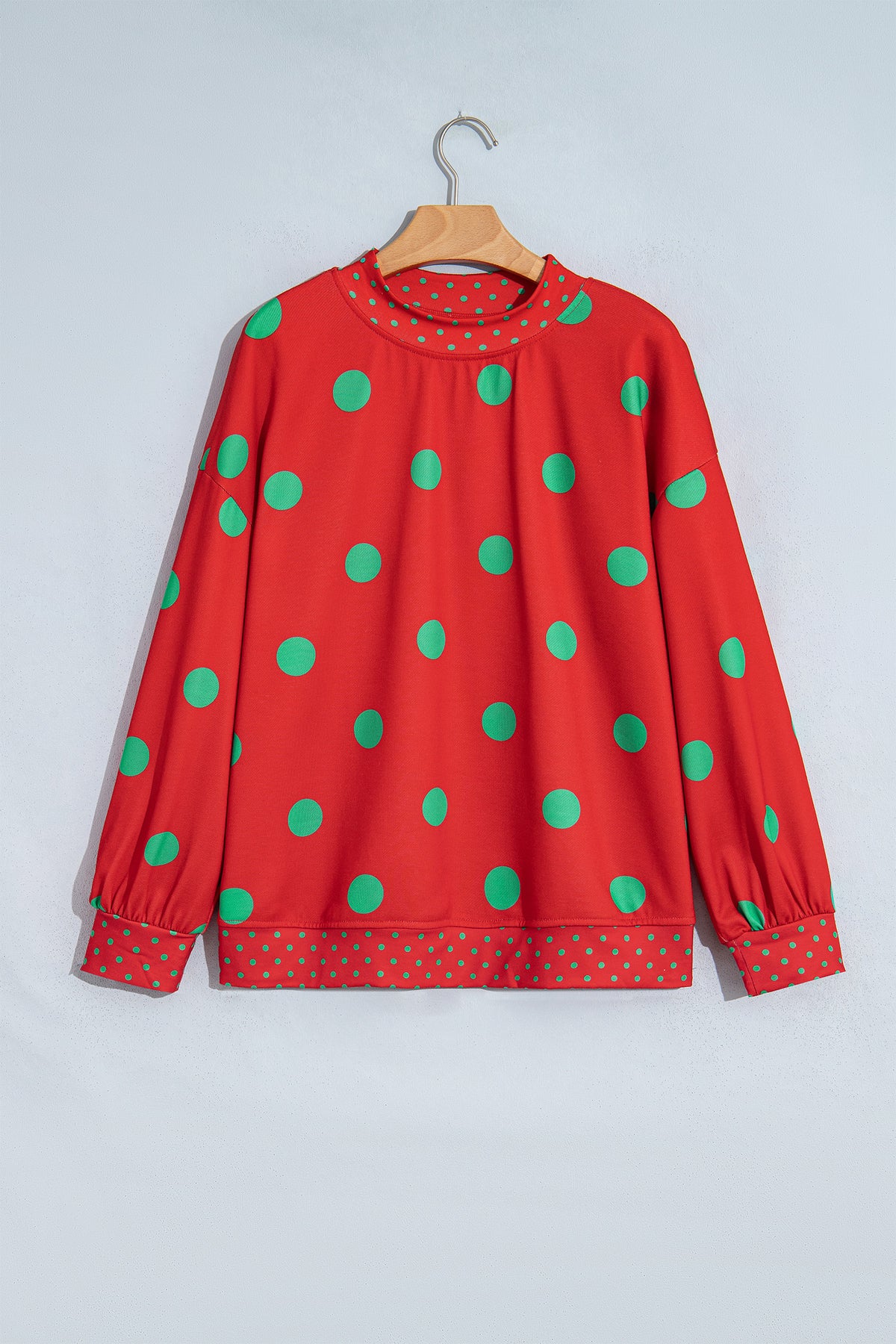 Pink Polka Dot Oversized Tunic Sweatshirt