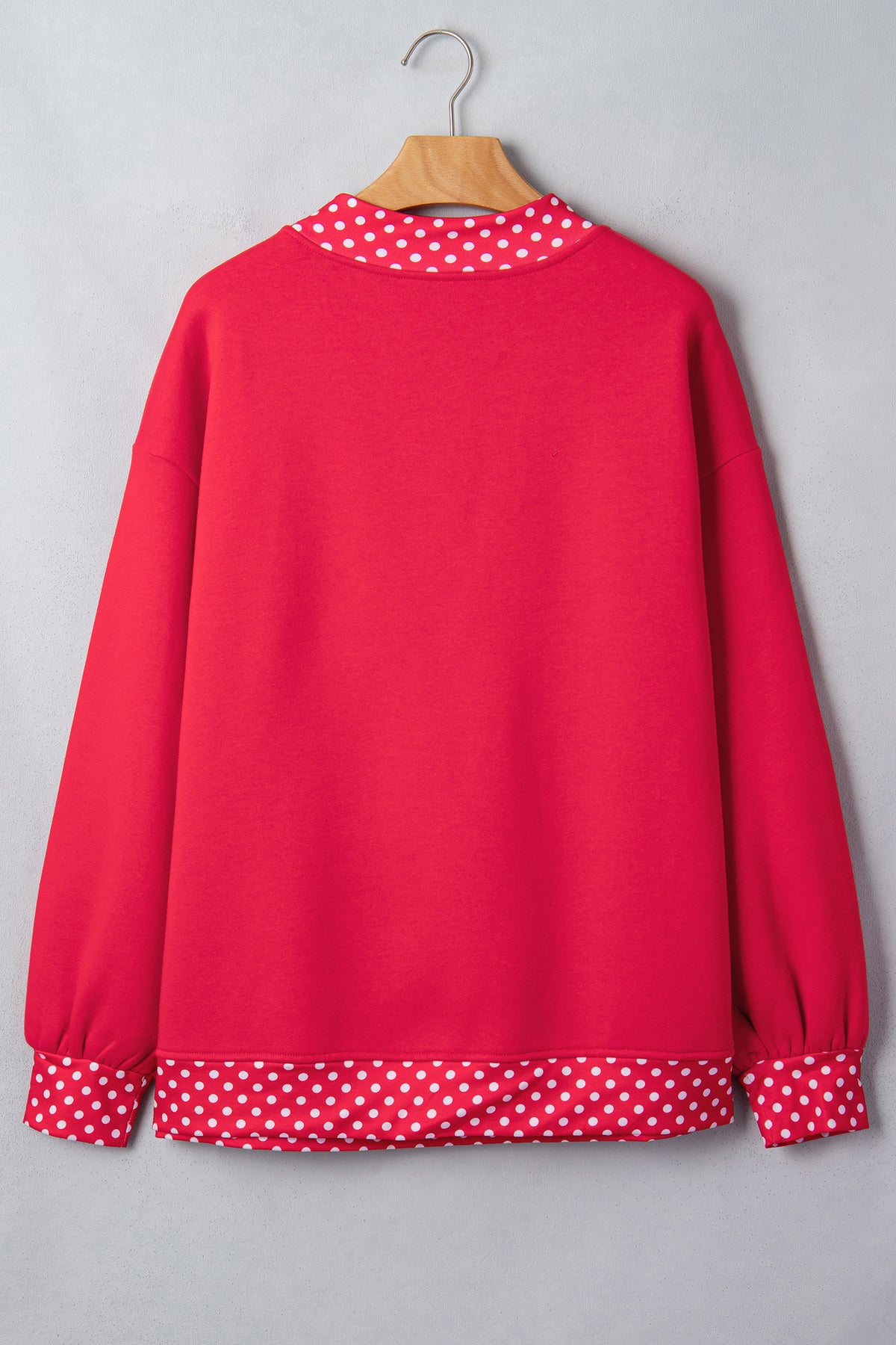 Orange Polka Dot Colorblock Oversized Sweatshirt