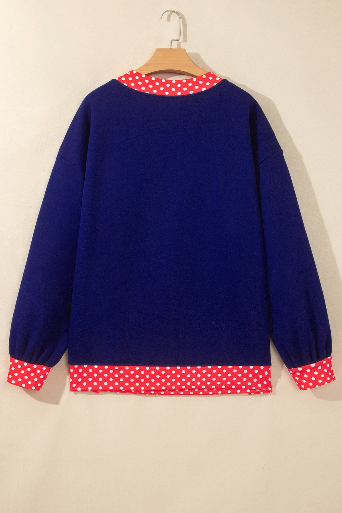 Orange Polka Dot Colorblock Oversized Sweatshirt