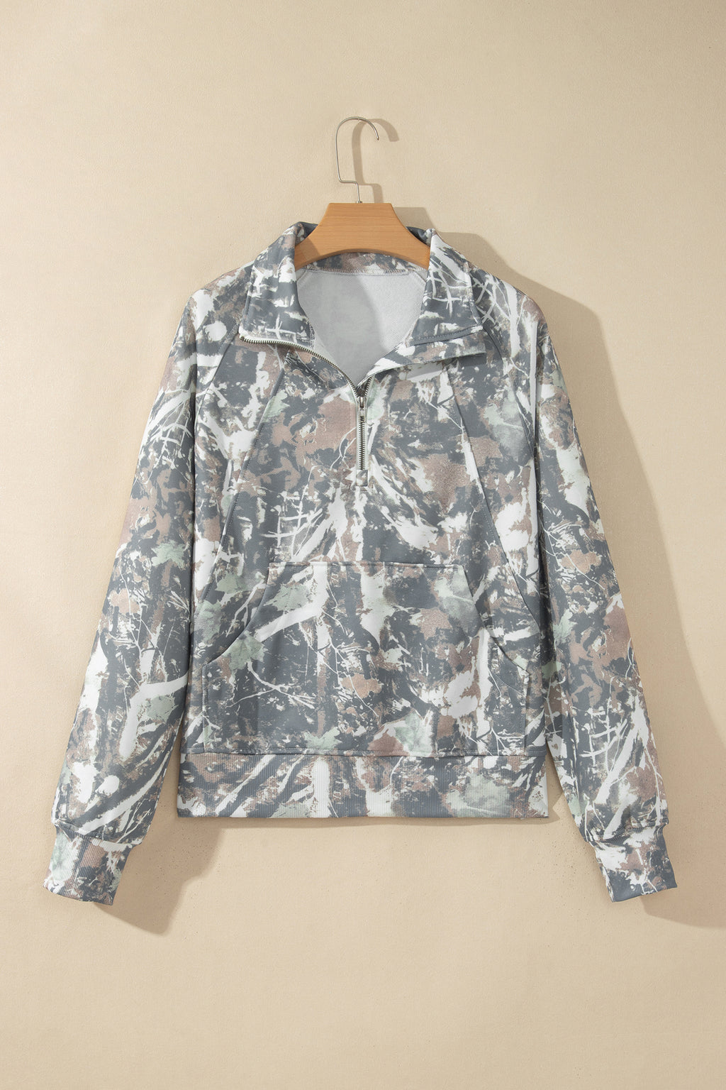 Multicolor Abstract Quarter-Zip Sweatshirt