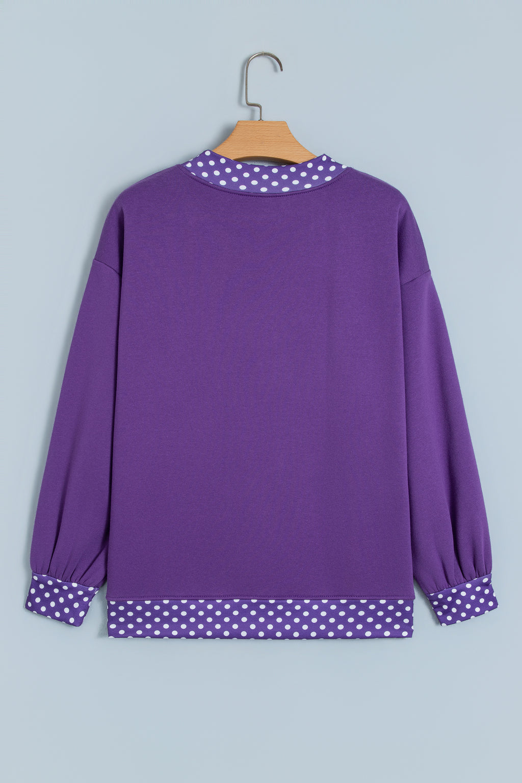 Orange Polka Dot Colorblock Oversized Sweatshirt