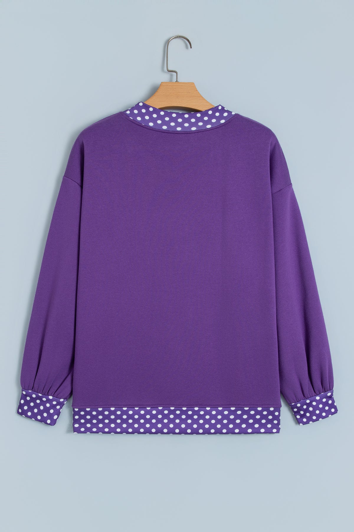 Orange Polka Dot Colorblock Oversized Sweatshirt