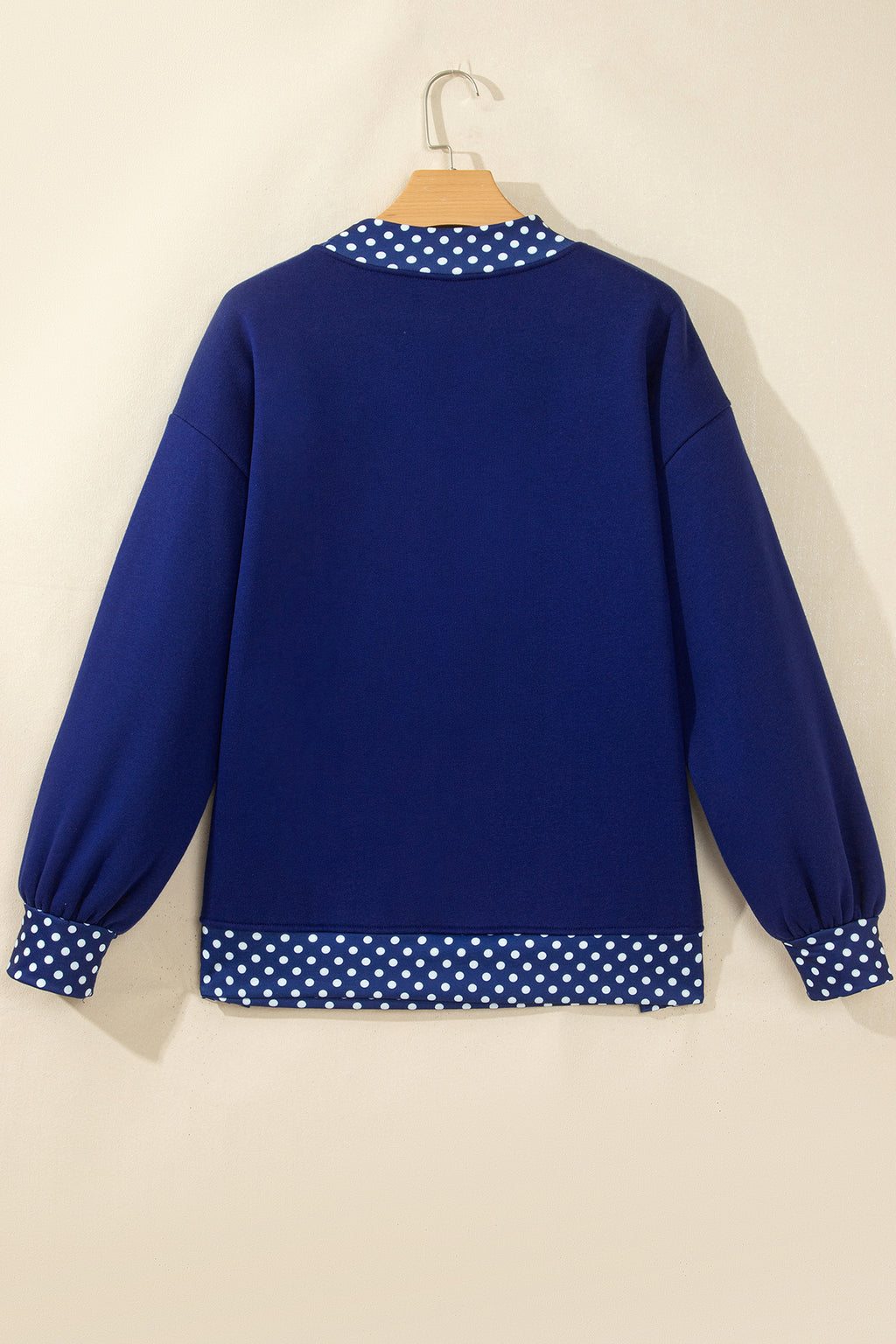 Orange Polka Dot Colorblock Oversized Sweatshirt