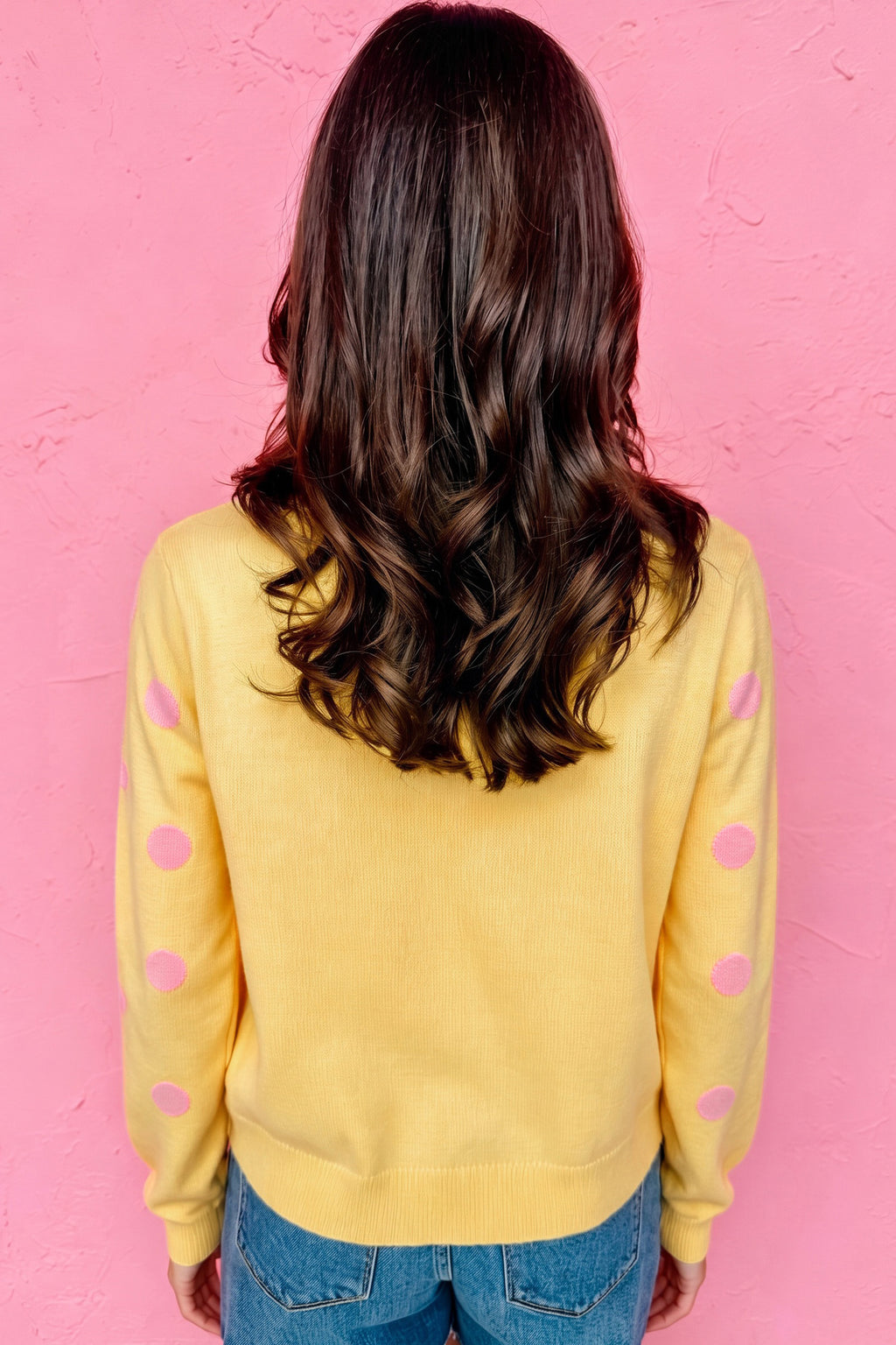 Red Polka Dot Button-Front Knit Cardigan