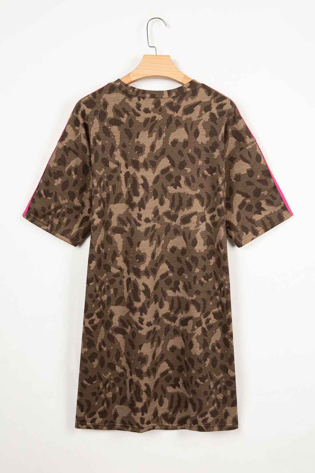 Brown Leopard-Accent Pocket T-Shirt Mini Dress