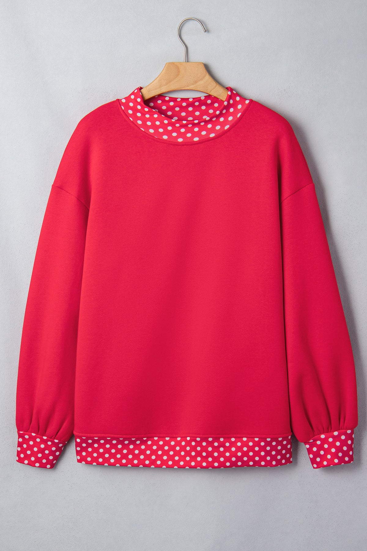 Orange Polka Dot Colorblock Oversized Sweatshirt