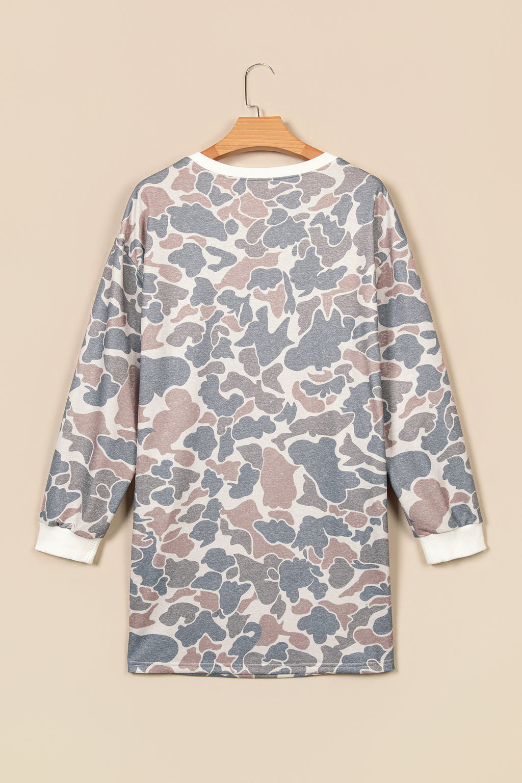 Beige Botanical Camo Pocket Mini Dress