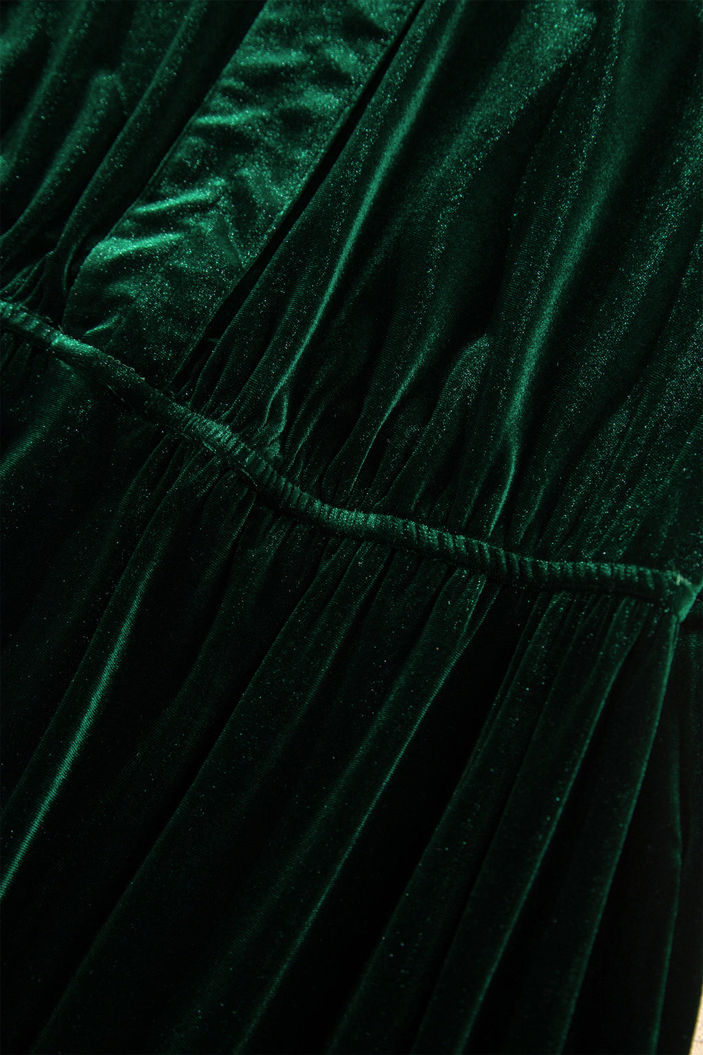 Dark Green Velvet V-Neck Plus-Size Maxi Dress