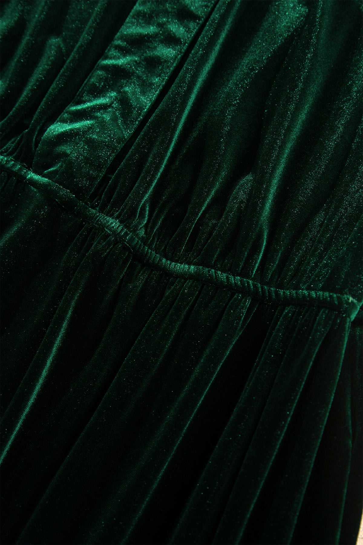 Dark Green Velvet V-Neck Plus-Size Maxi Dress
