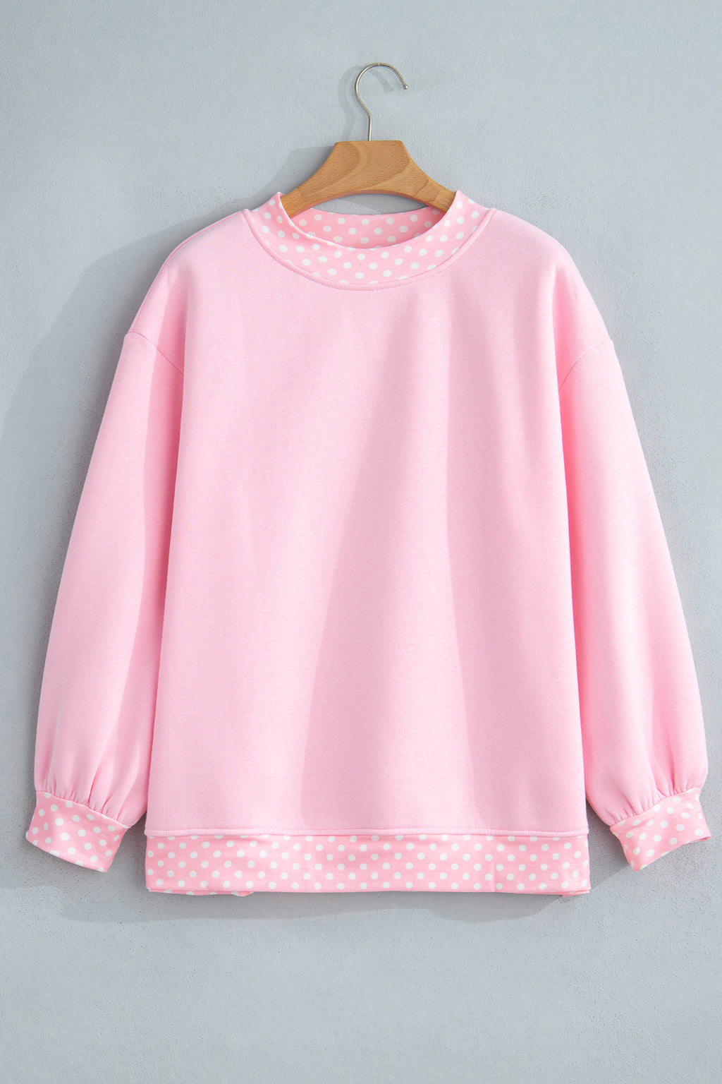 Orange Polka Dot Colorblock Oversized Sweatshirt