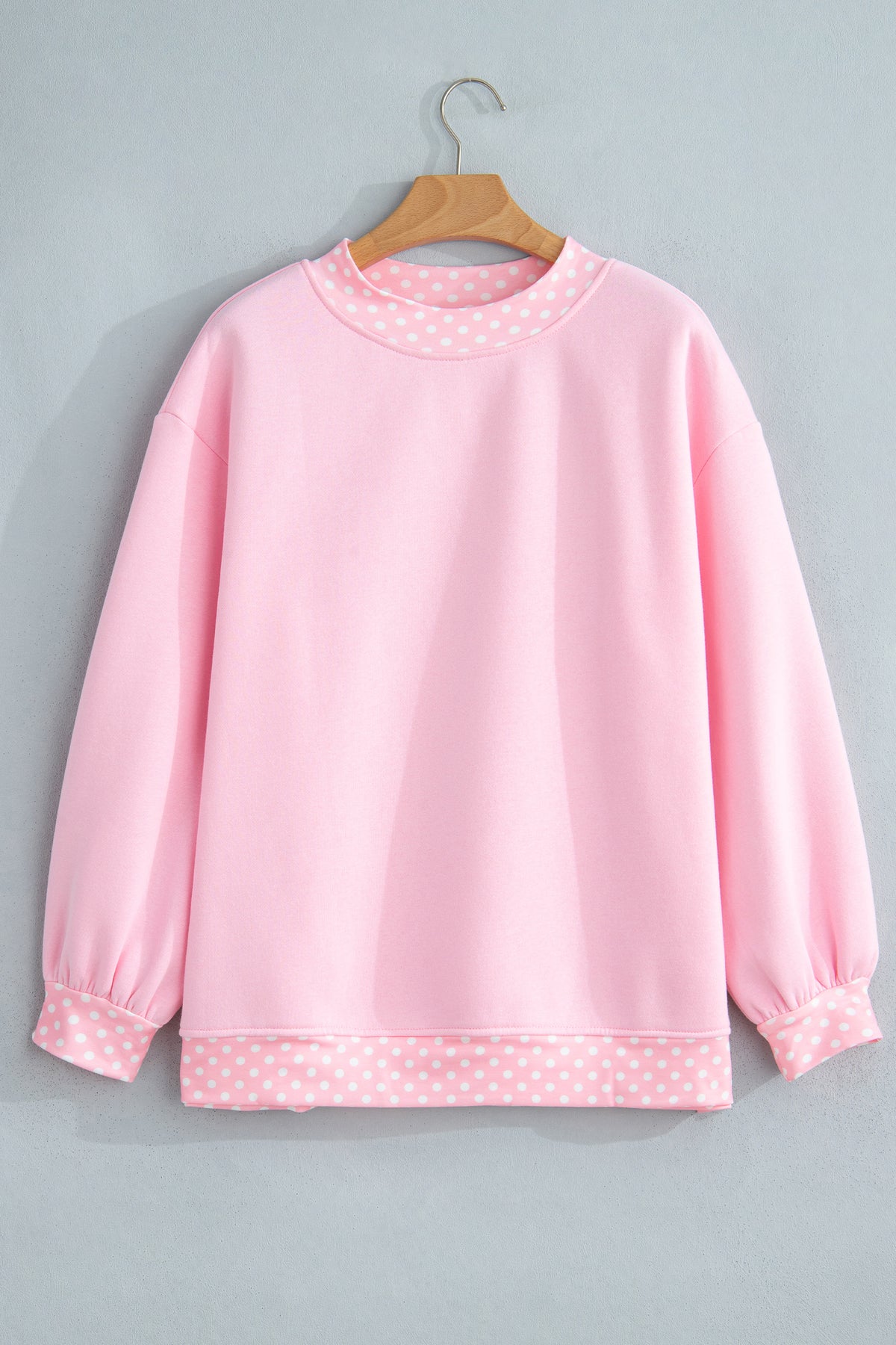 Orange Polka Dot Colorblock Oversized Sweatshirt