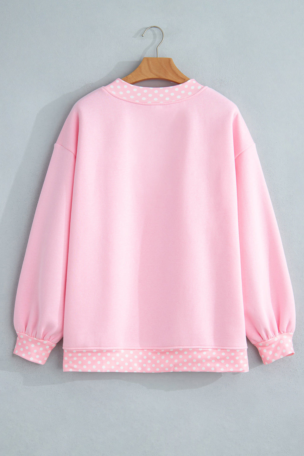 Orange Polka Dot Colorblock Oversized Sweatshirt