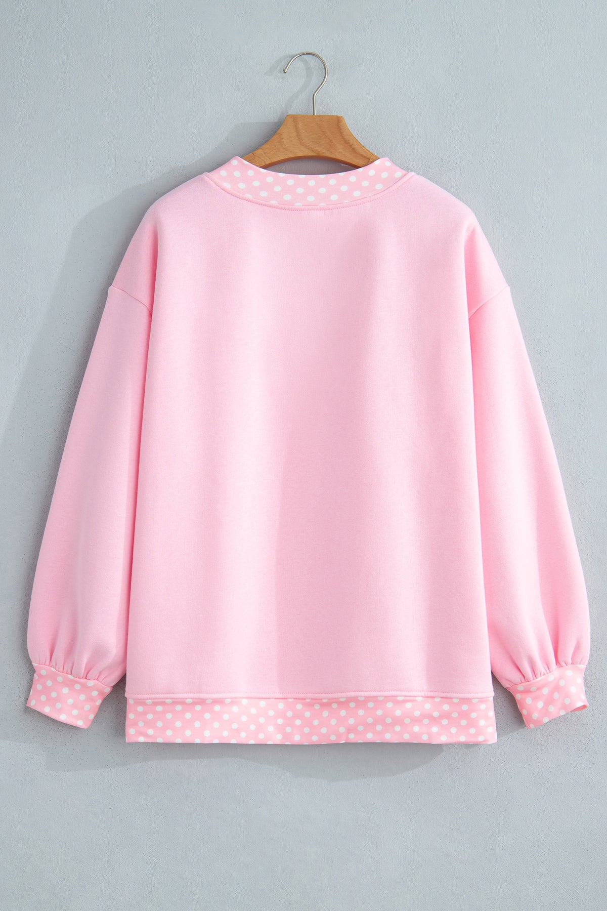 Orange Polka Dot Colorblock Oversized Sweatshirt