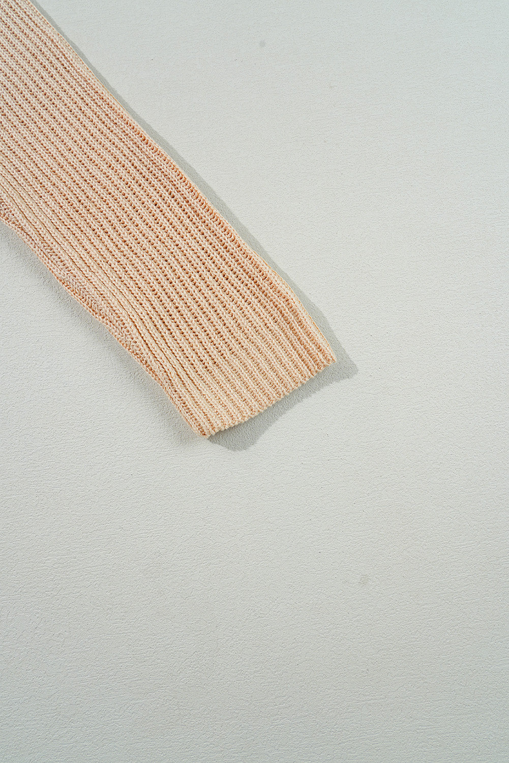 Apricot Cable-Knit Drop-Shoulder Sweater