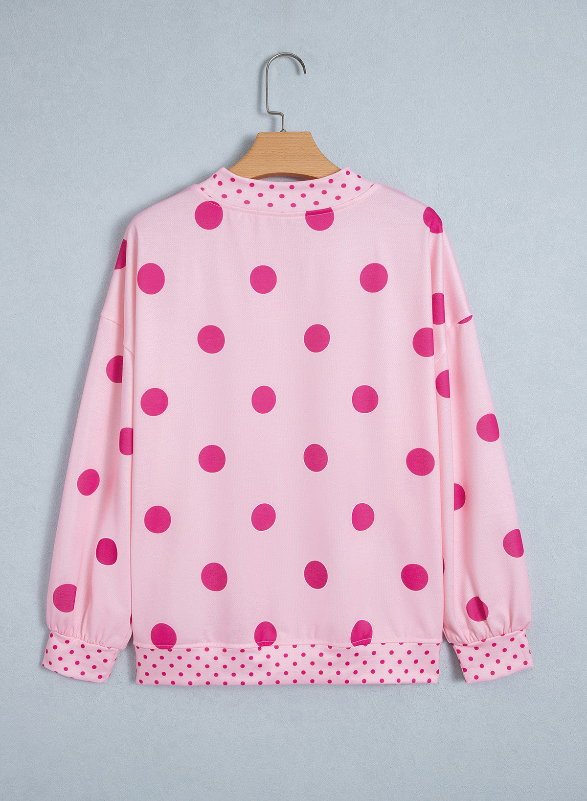 Pink Polka Dot Oversized Tunic Sweatshirt