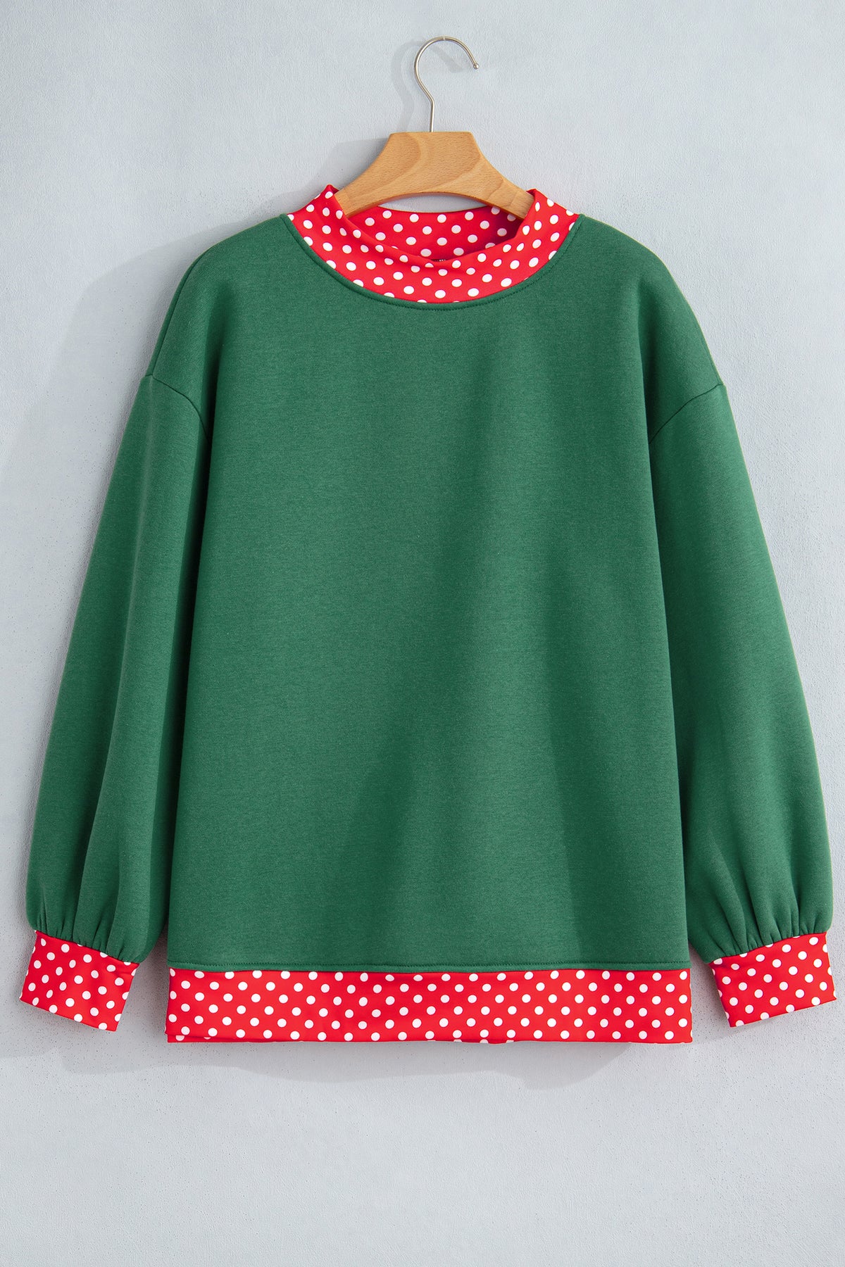 Orange Polka Dot Colorblock Oversized Sweatshirt